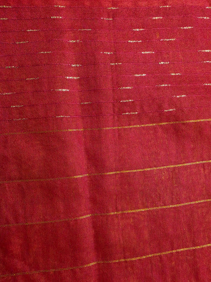 Mustard Yellow Checks Saree with Red Pallu