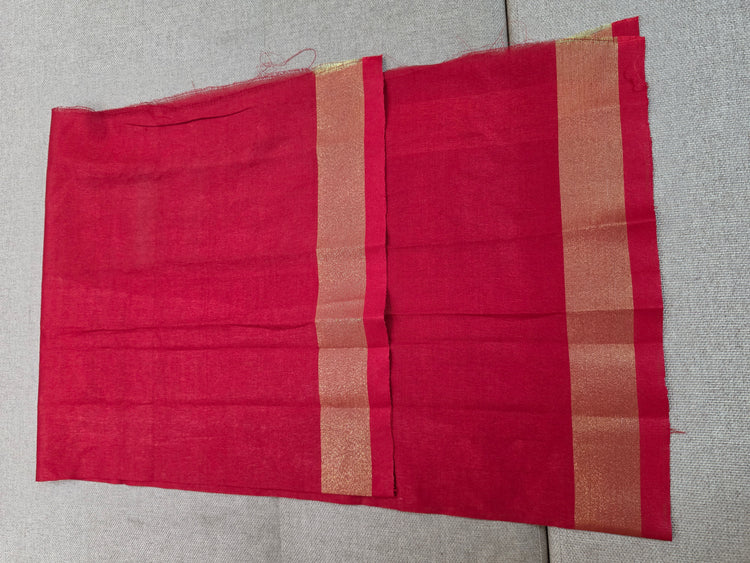 Orangish Yellow Handloom Cotton Embroidered Saree
