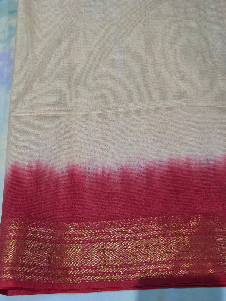 Off-White & Red Traditional Saree