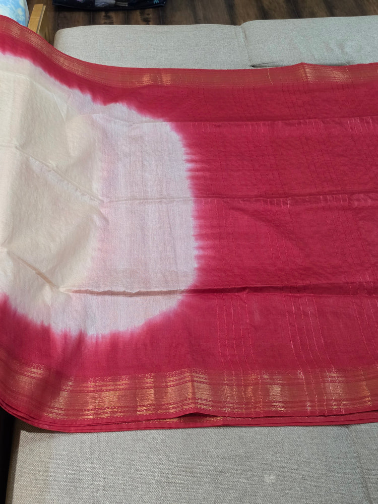 Off-White & Red Traditional Saree