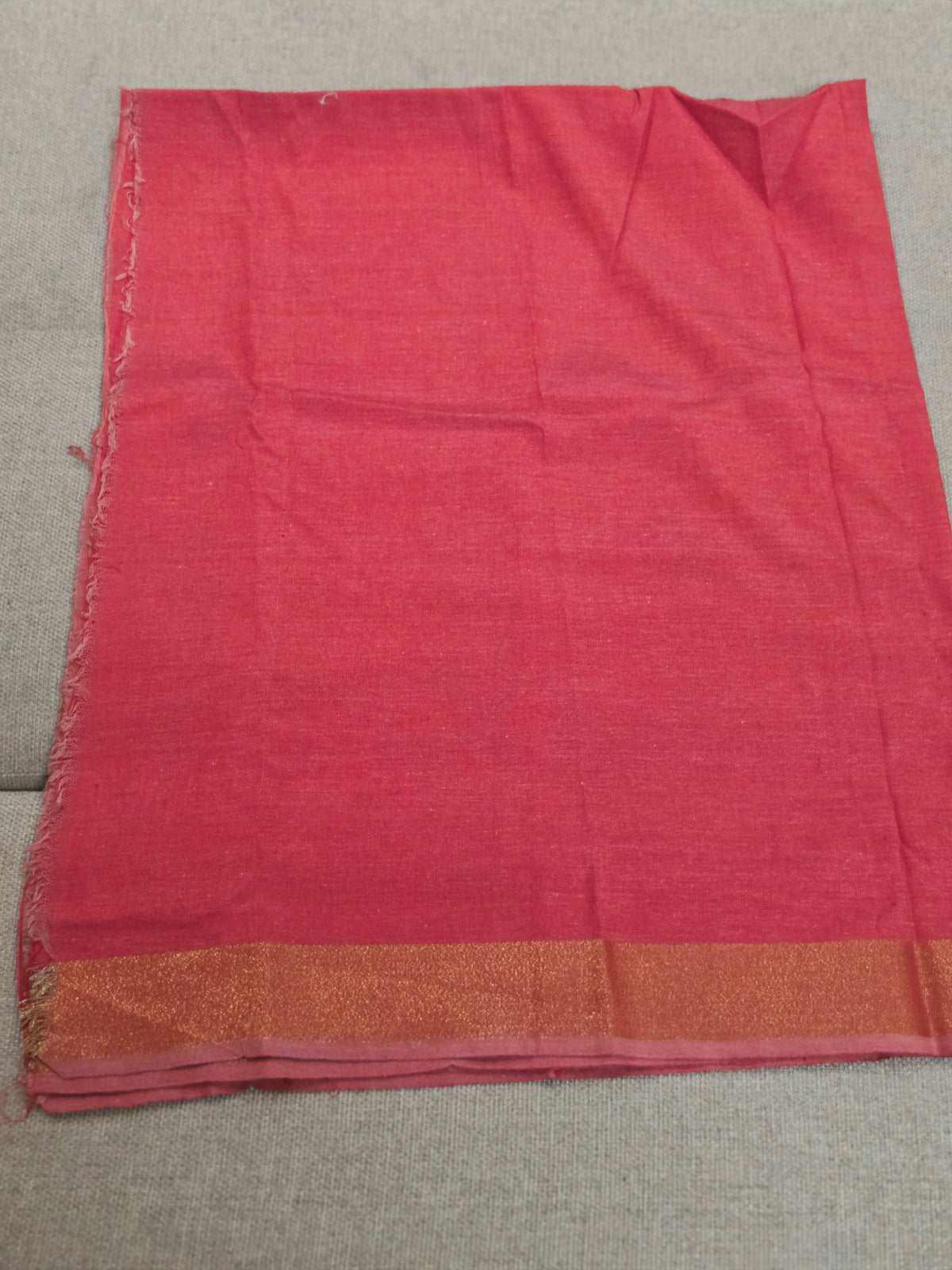 Mustard Yellow Plain Cotton Handloom Saree