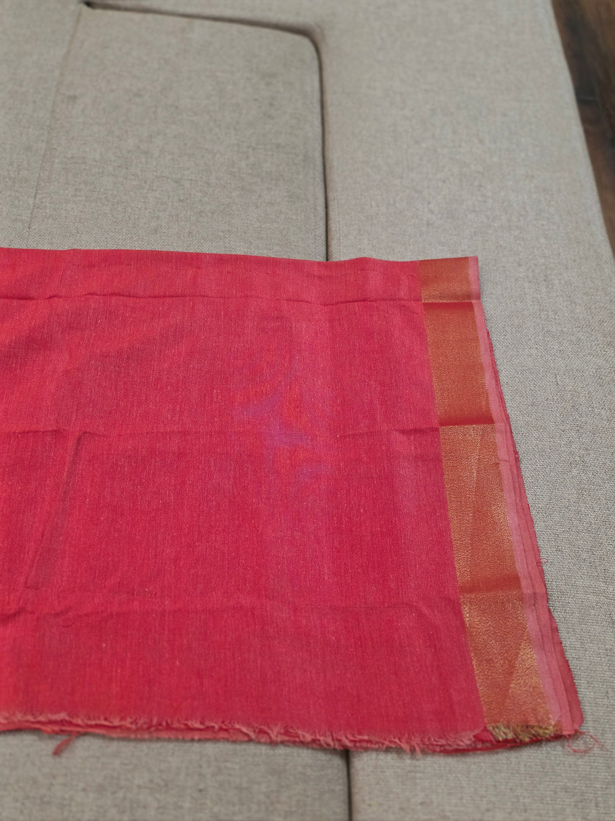 Mustard Yellow Plain Cotton Handloom Saree
