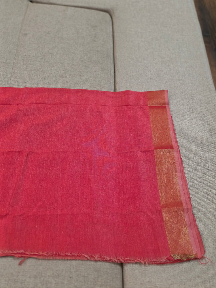 Mustard Yellow Plain Cotton Handloom Saree