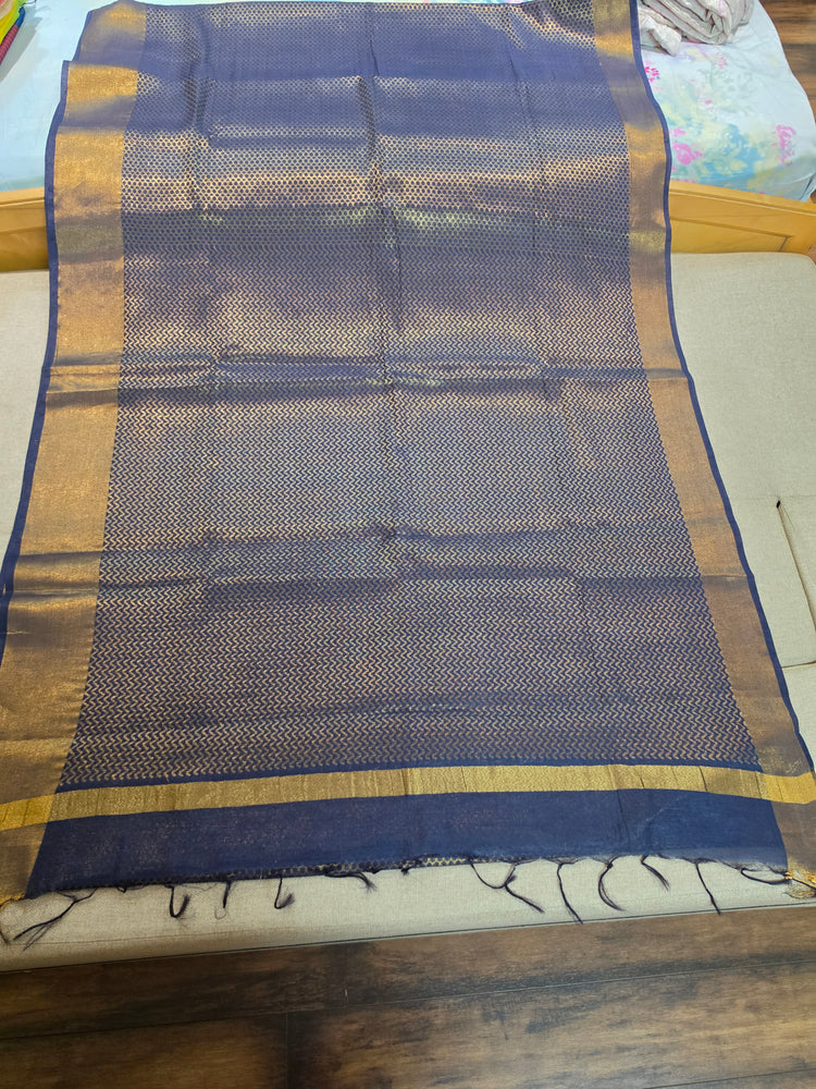 Navy Blue Handloom Saree