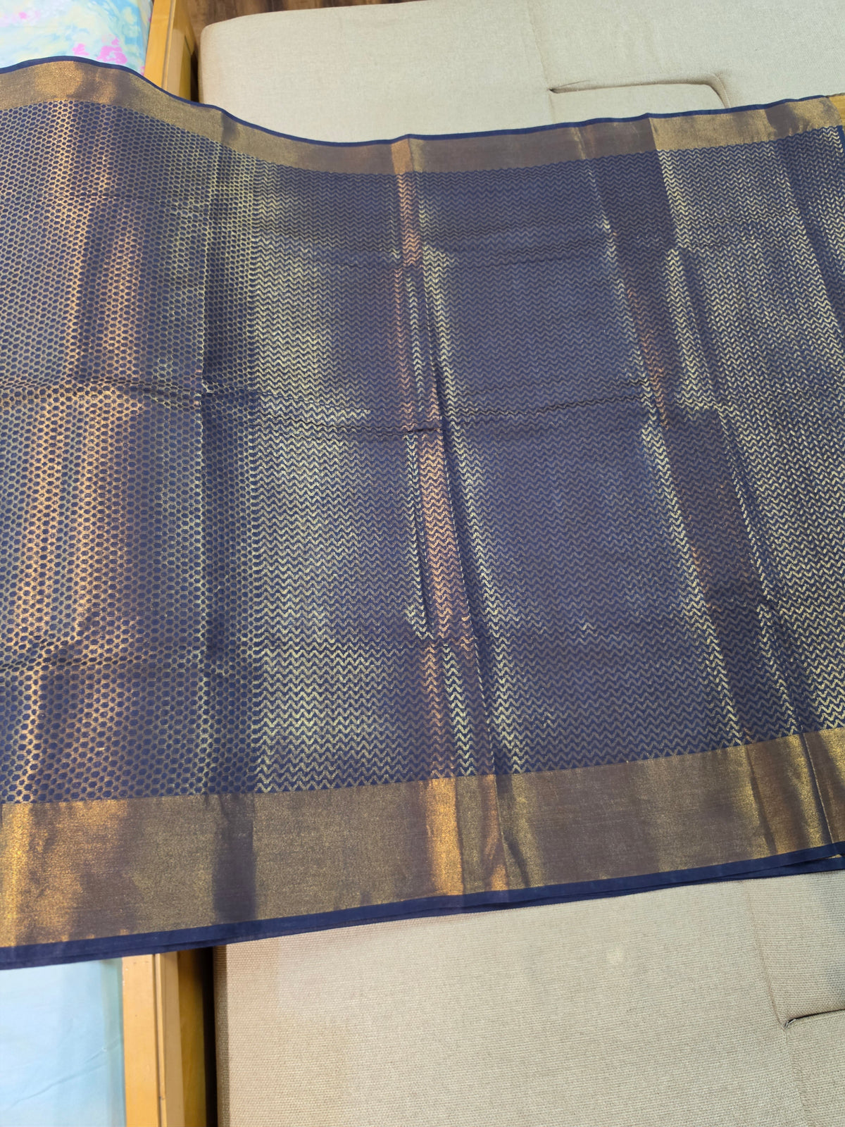 Navy Blue Handloom Saree