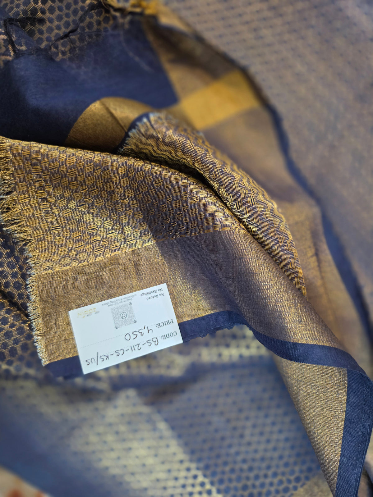 Navy Blue Handloom Saree