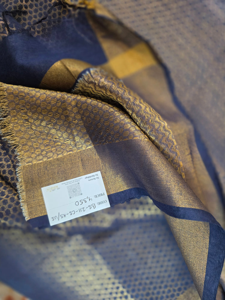 Navy Blue Handloom Saree