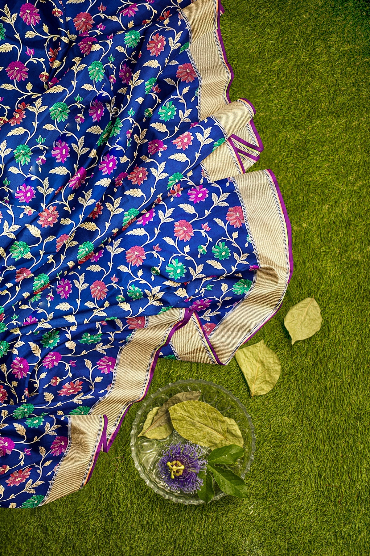 Blue Meenakari Banarasi Georgette Silk Saree
