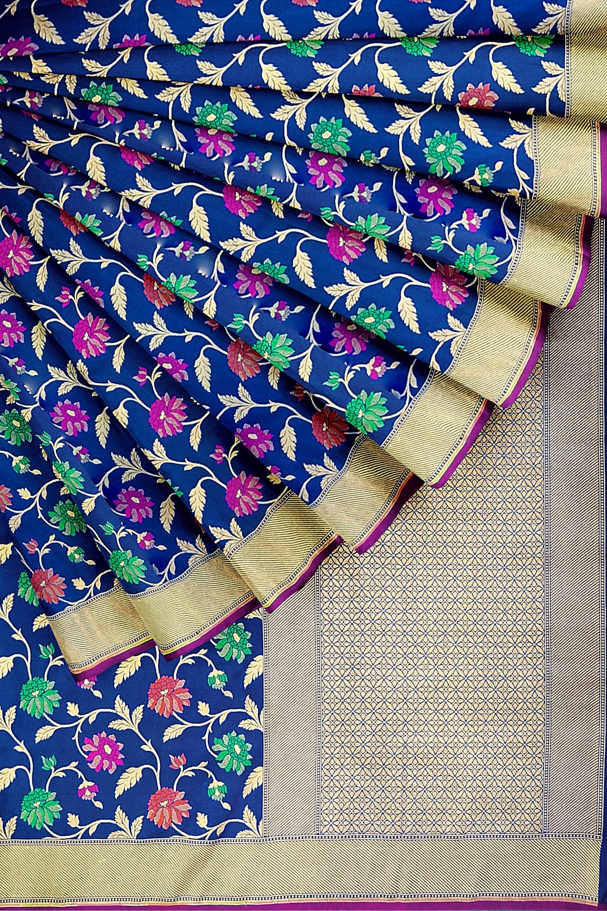 Blue Meenakari Banarasi Georgette Silk Saree