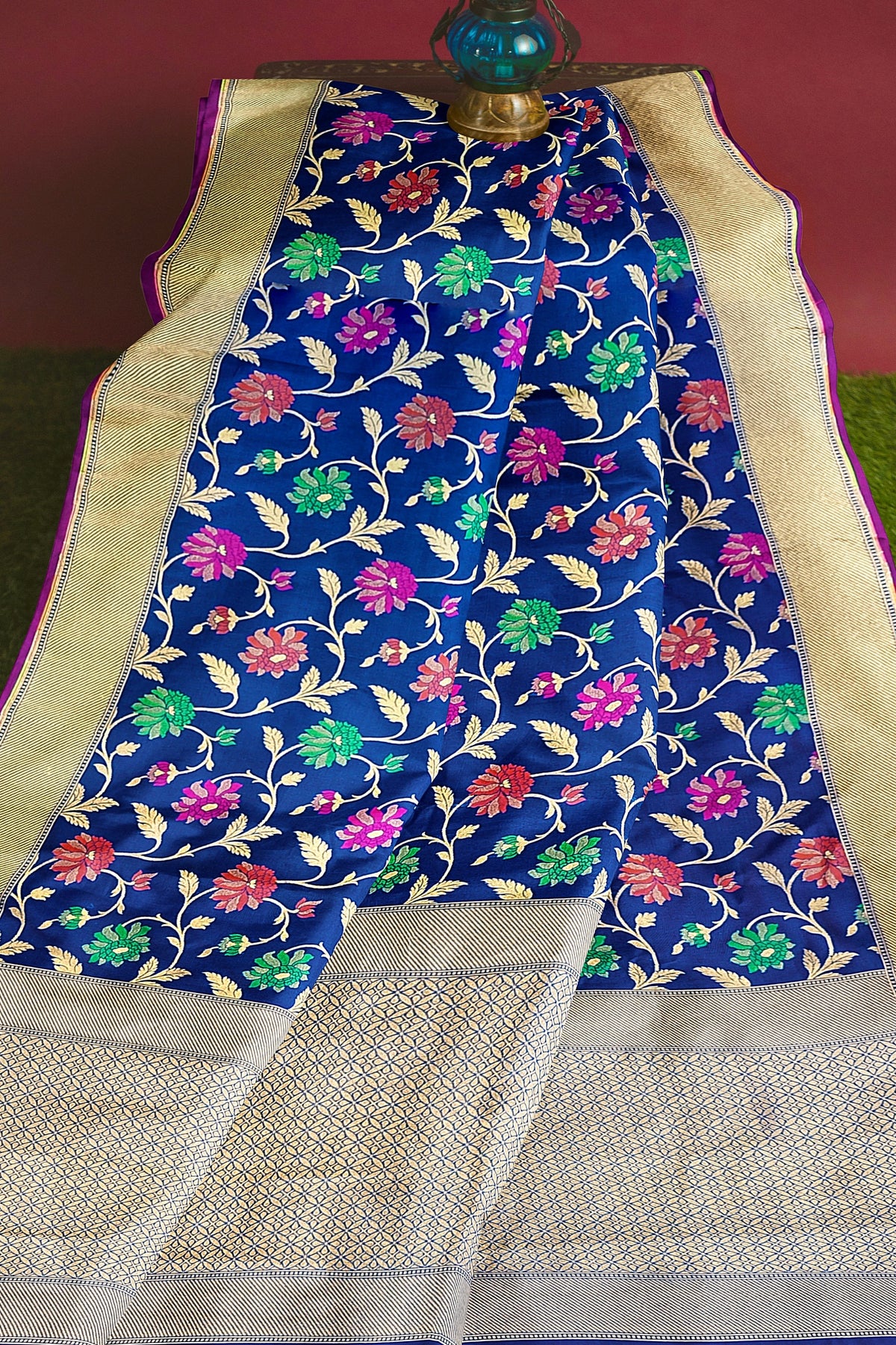 Blue Meenakari Banarasi Georgette Silk Saree