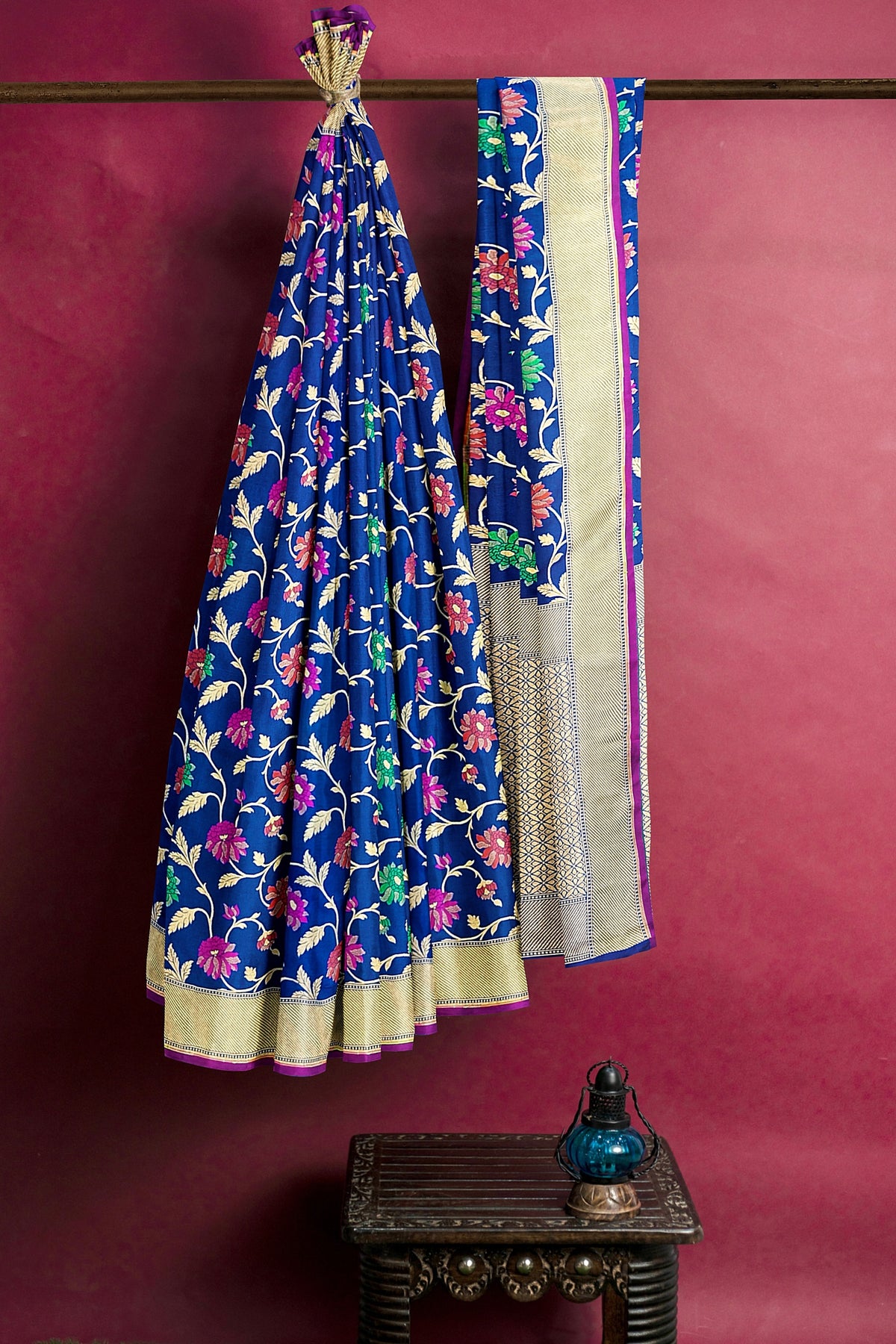 Blue Meenakari Banarasi Georgette Silk Saree