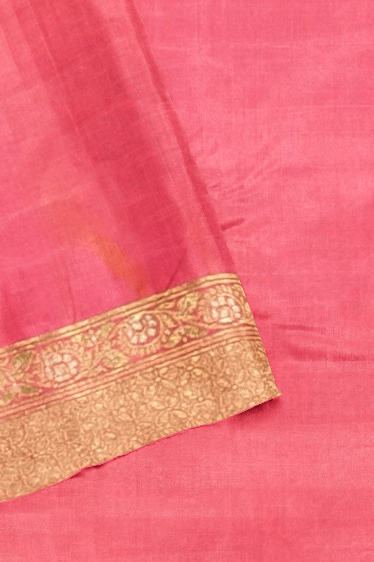 Green Pink Banarasi Silk Saree