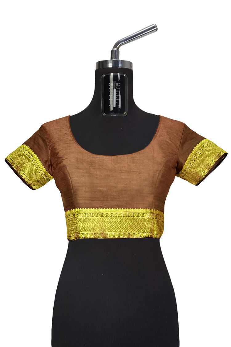 Green Chocolate Brown Silk Saree