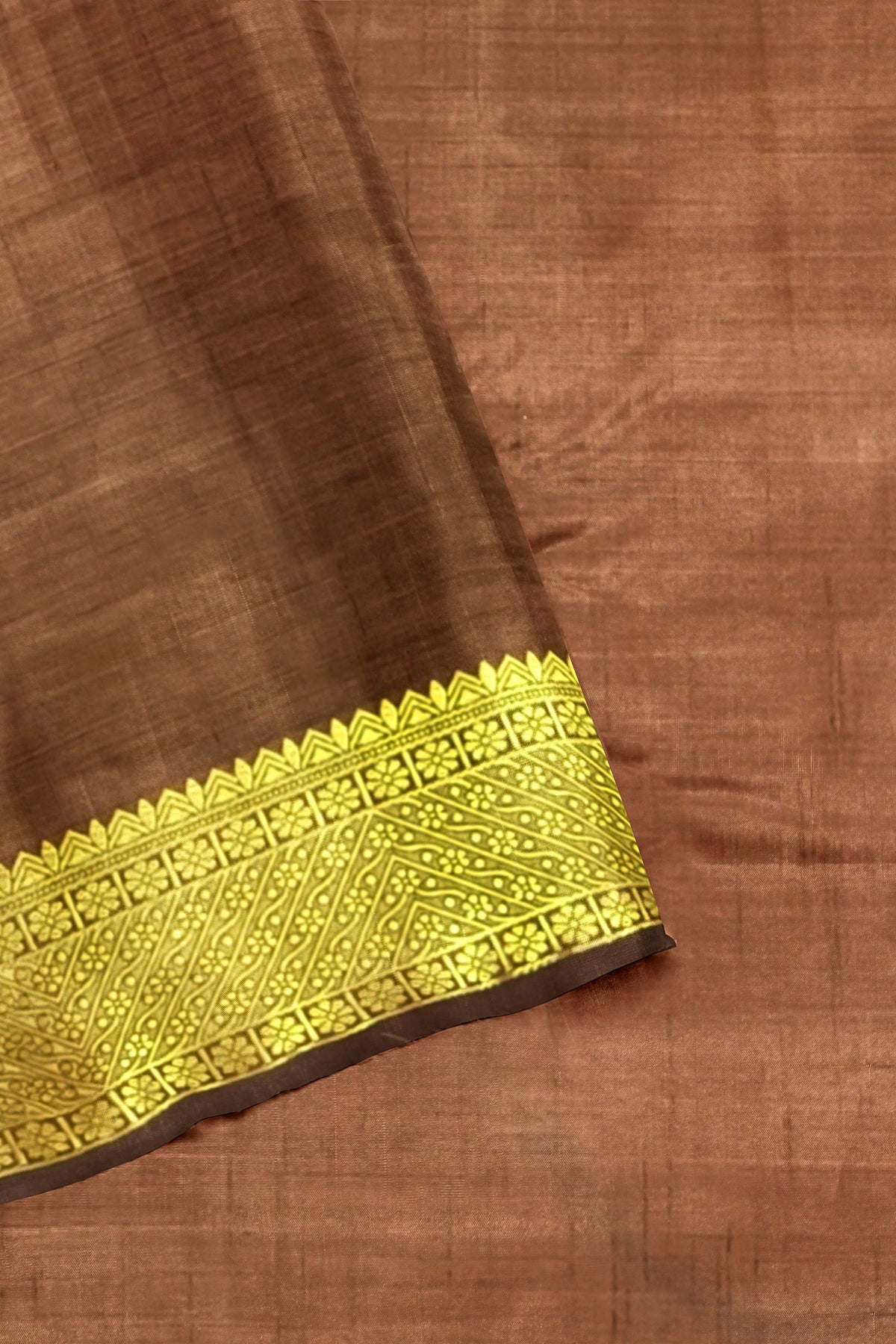Green Chocolate Brown Silk Saree