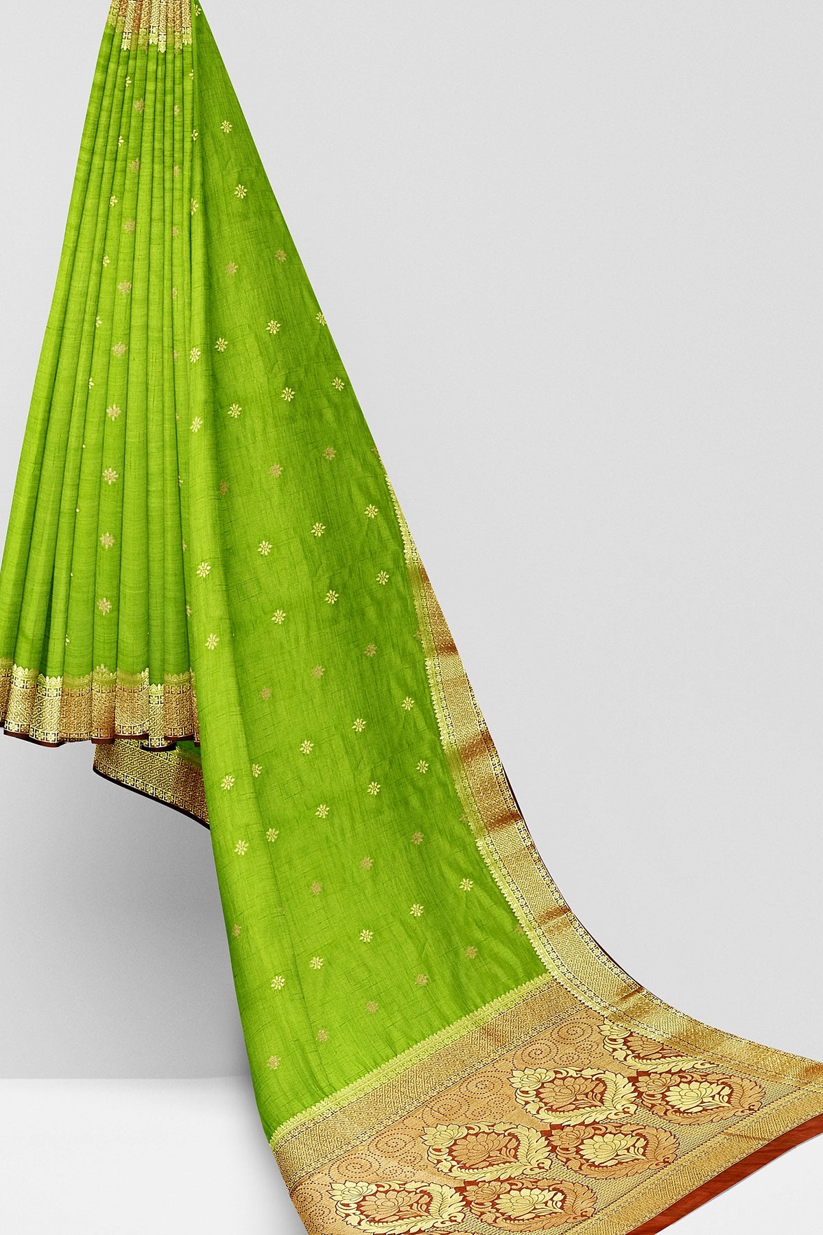 Green Chocolate Brown Silk Saree