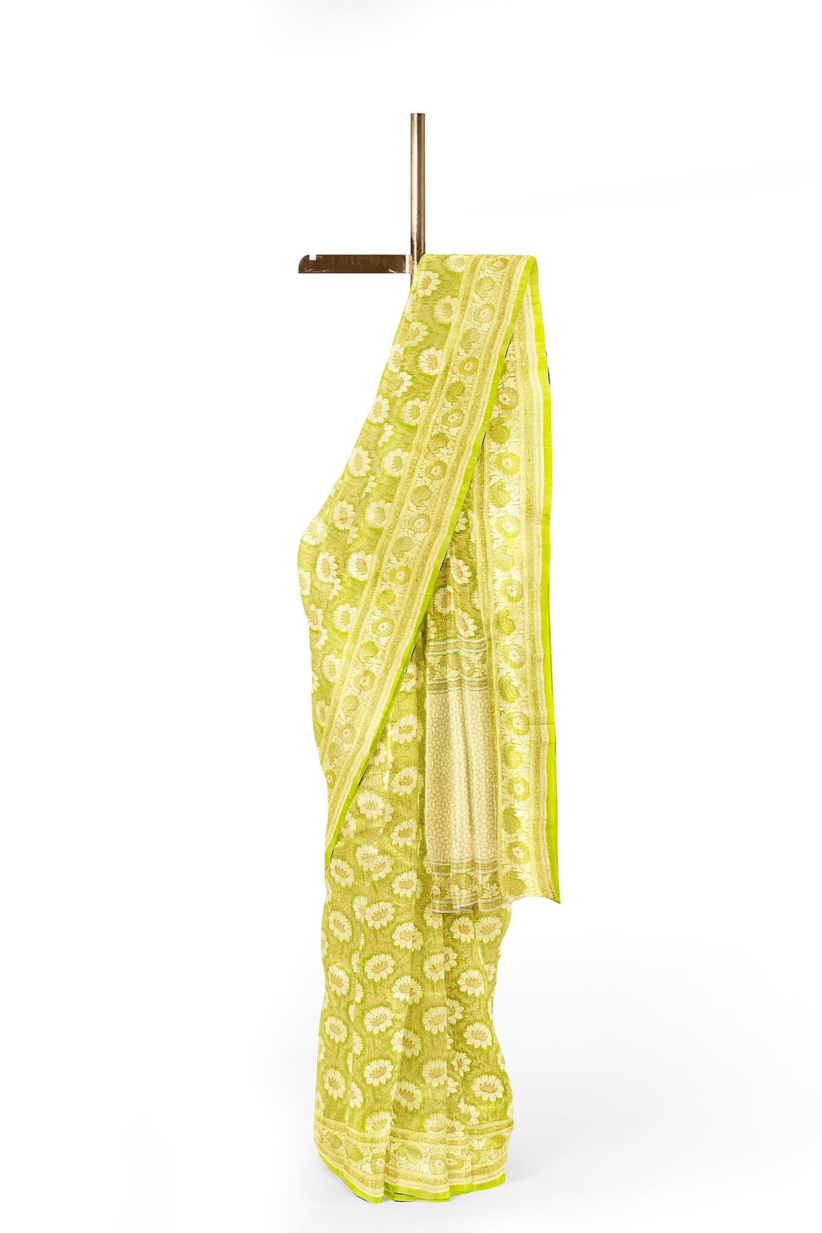 Light Ghiya Green Georgette Silk Saree