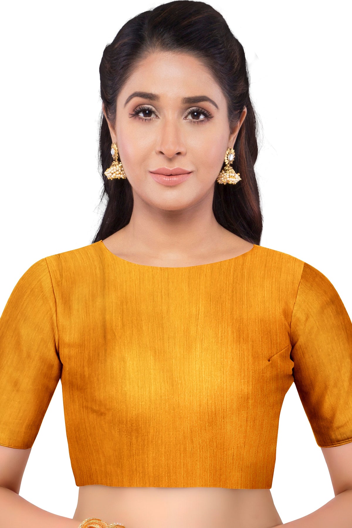 Mustard Brown Pure Tussar Saree