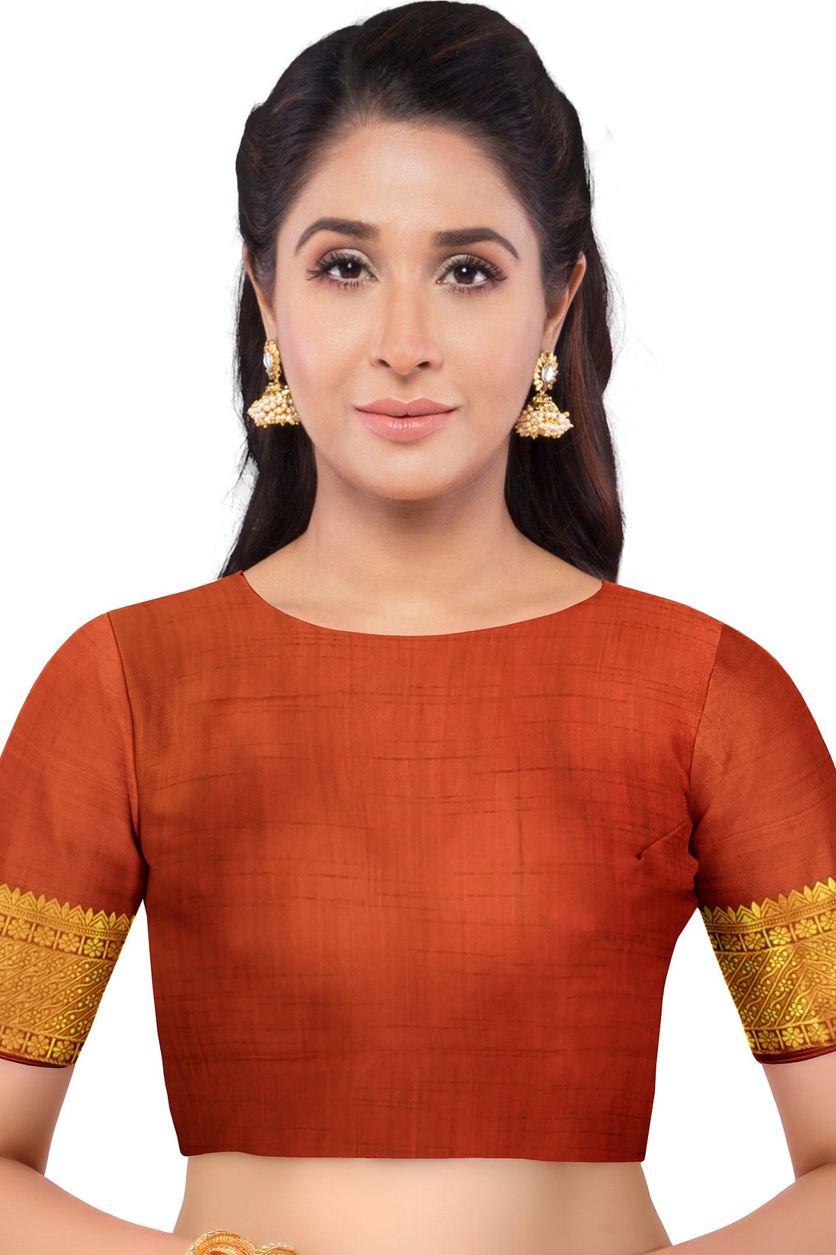 Mustard Golden Red Silk Saree