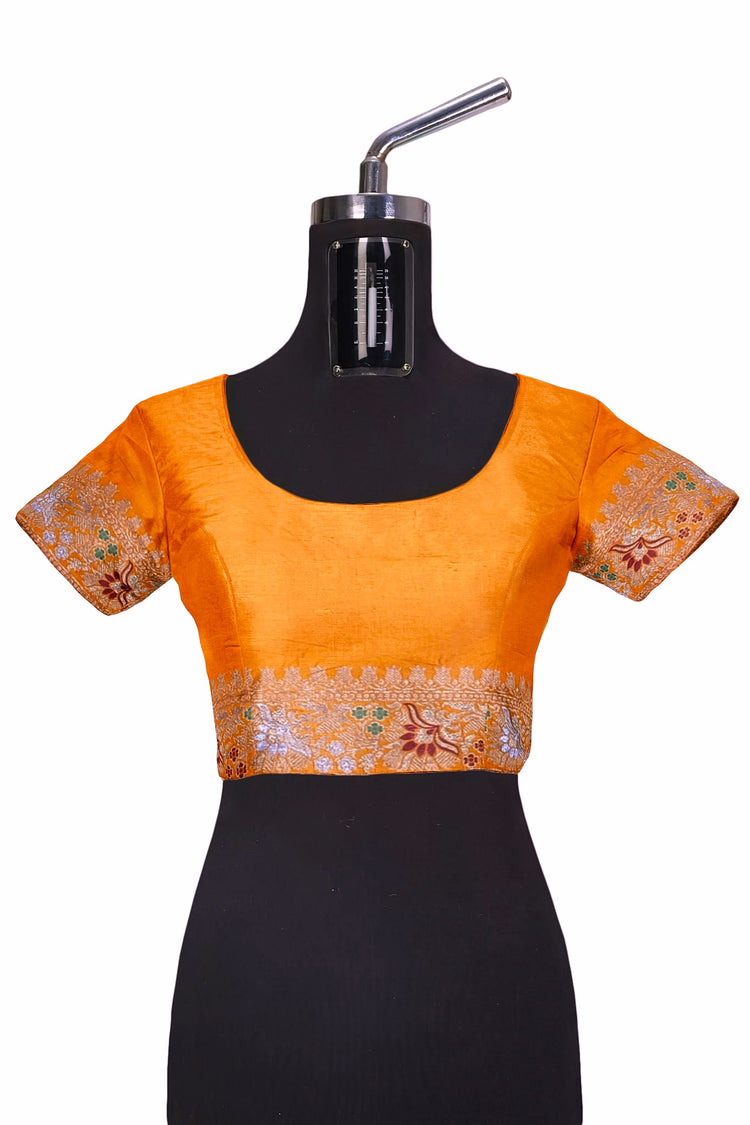 Orange Sona-Rupa Meenakari Banarasi Saree