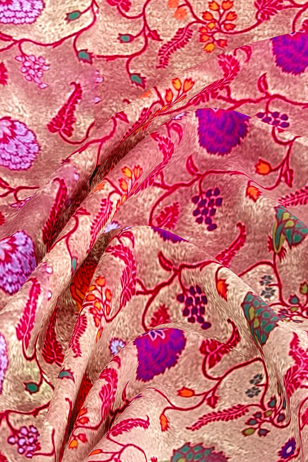 Pink Floral Tishu Meenakari Paithani Inspired Banarasi Silk Saree