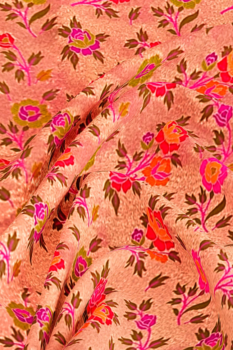 Pink Tishu Meenakari Floral Paithani Inspired Banarasi Silk Saree