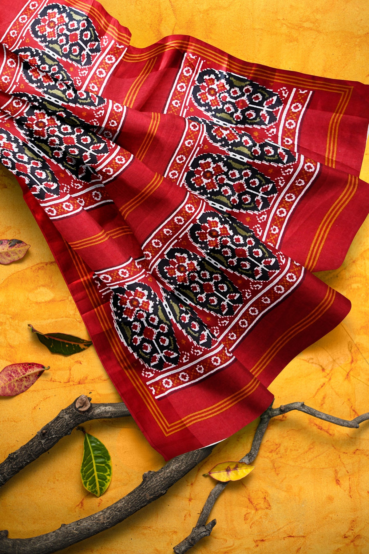 Red Patola Print Saree