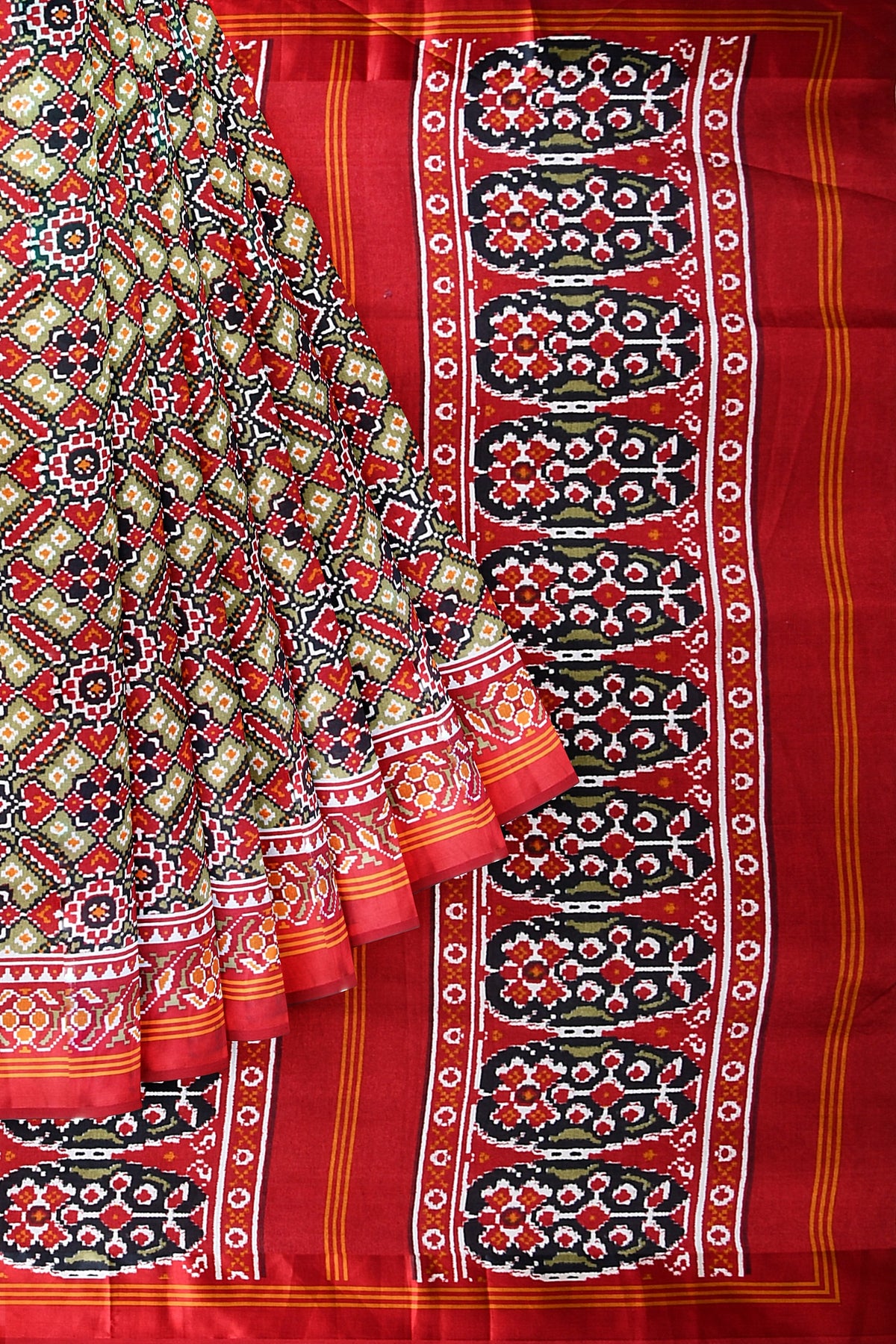 Red Patola Print Everyday Saree