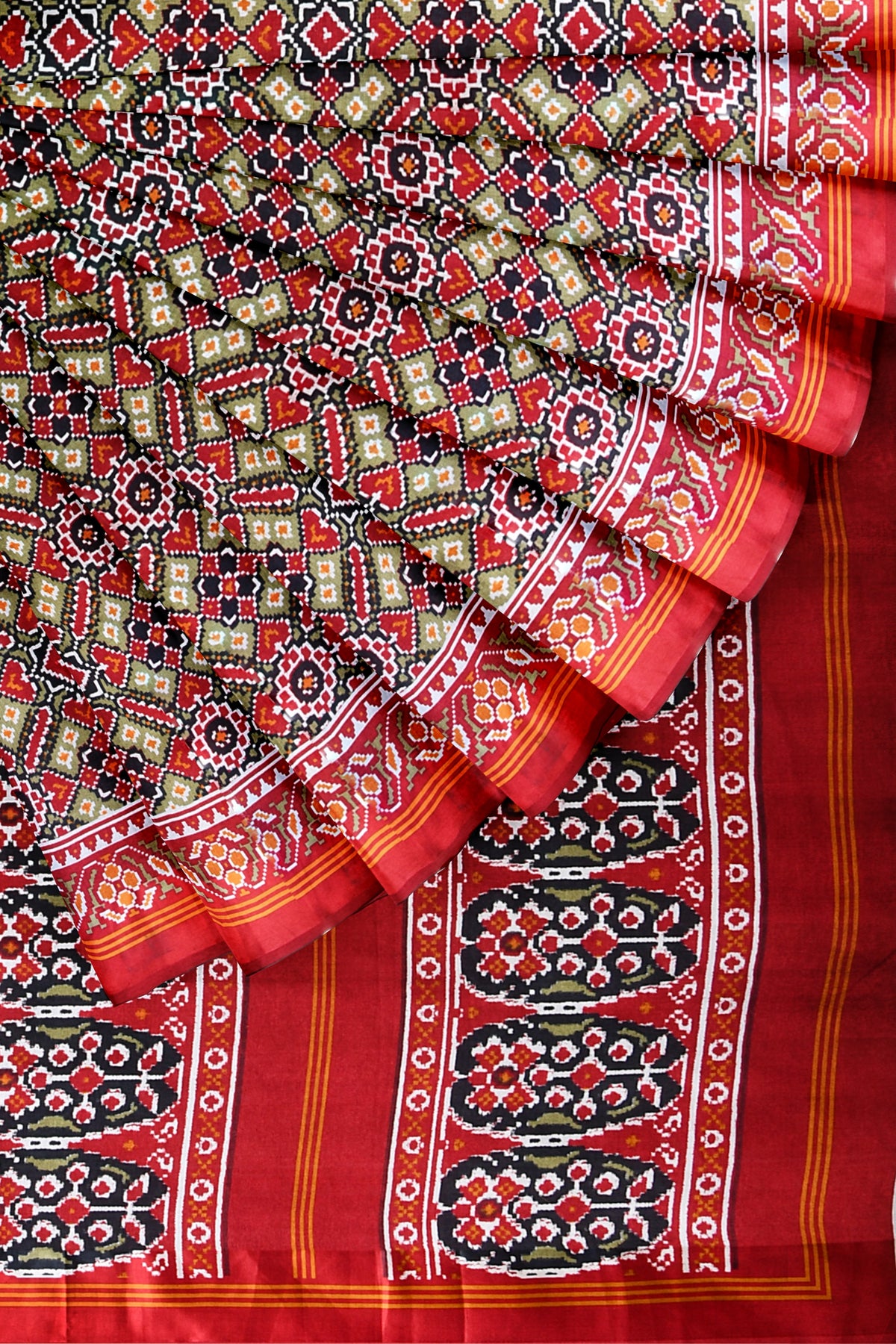 Red Patola Print Saree