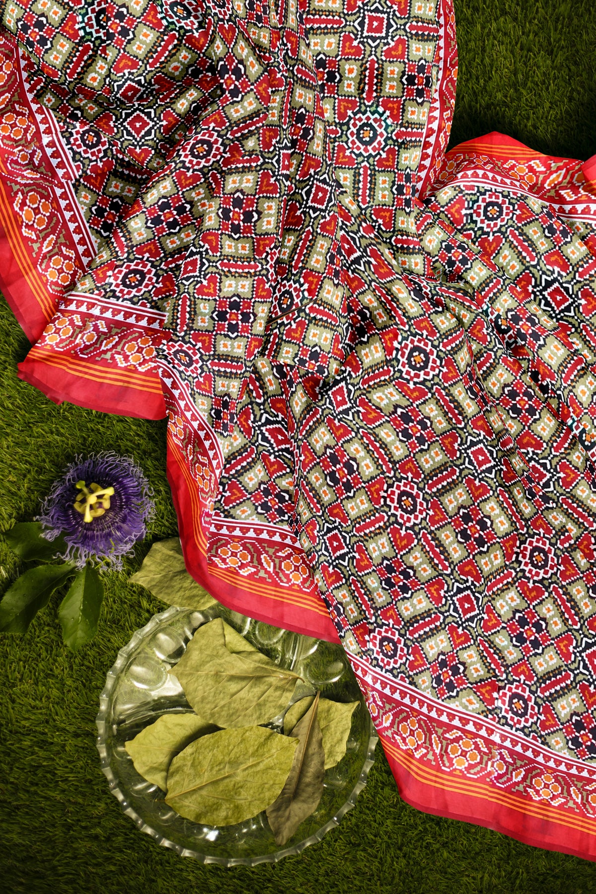 Red Patola Print Saree
