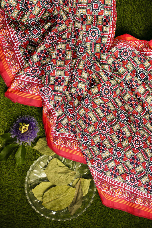 Red Patola Print Everyday Saree