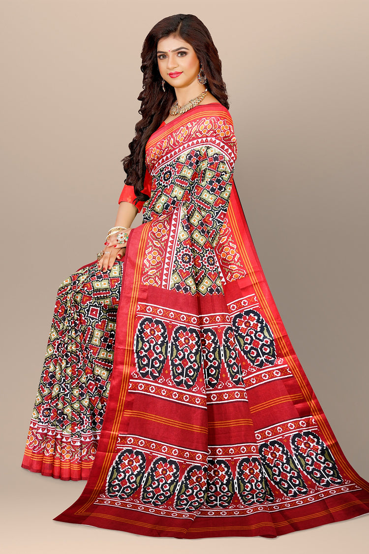 Red Patola Print Saree