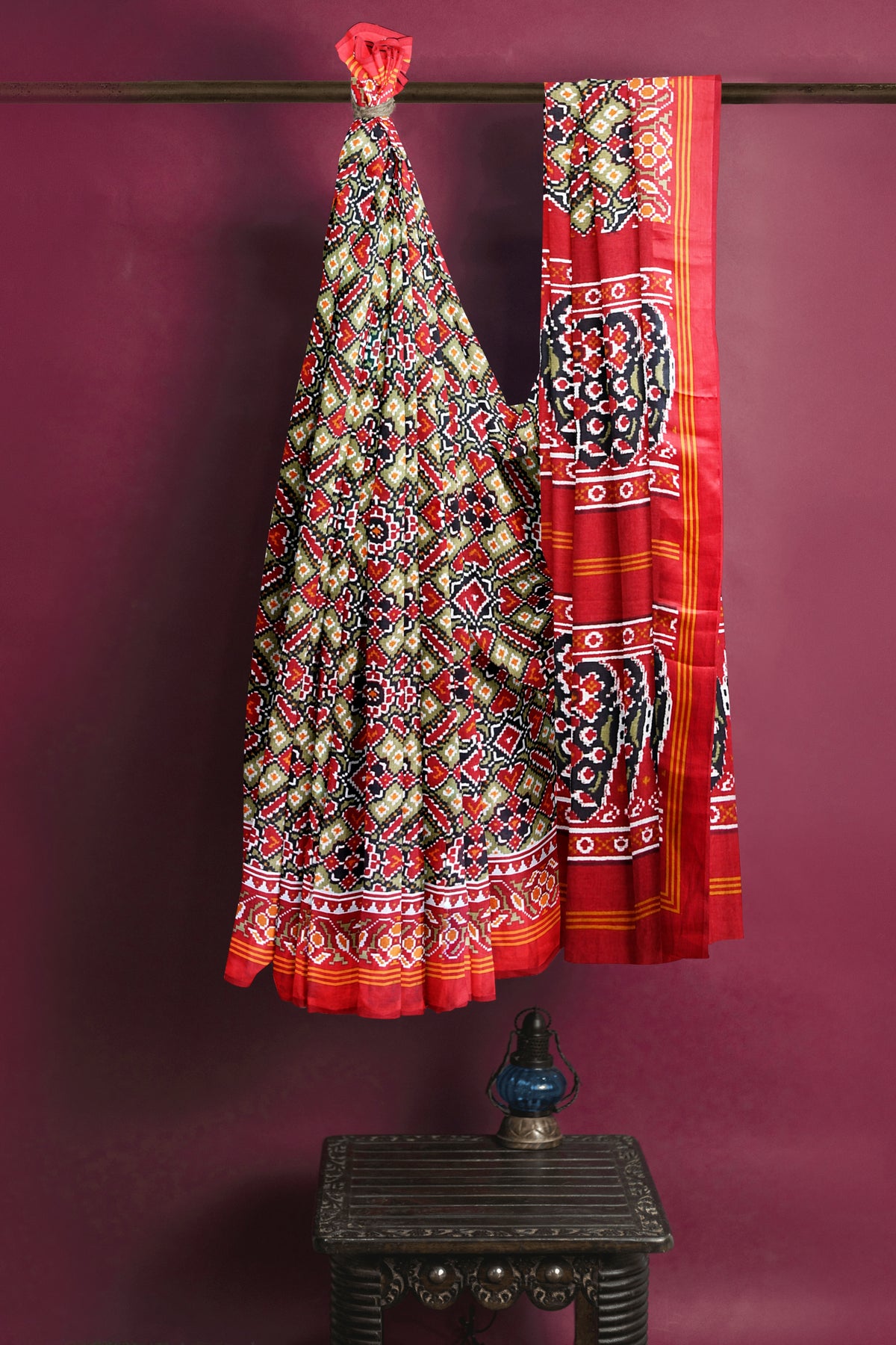 Red Patola Print Everyday Saree